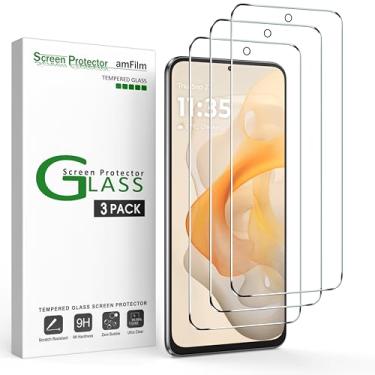 Imagem de amFilm Pacote com 3 protetores de tela compatíveis com Motorola Moto G Stylus 2024 5G 17.0 cm vidro temperado com alças de fácil instalação, transparente HD, antiarranhões e sem bolhas