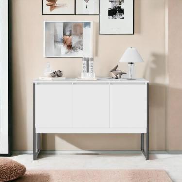 Imagem de Buffet Aparador Industrial Para Sala Dakar Branco Preto