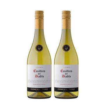 Imagem de Kit Vinho Casillero Del Diablo Chardonnay Branco 750ml 2uni - Concha Y