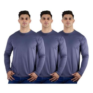 Imagem de Kit 3 Camisetas Térmica Masculina Segunda Pele Proteção UV50 - TRV, 3 