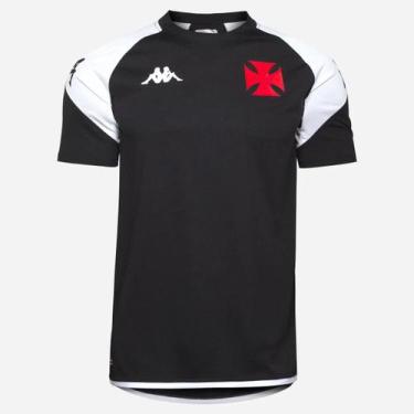Imagem de Camisa Vasco Treino Comissão 2024 Masculino Preto Kappa, Preto, GG