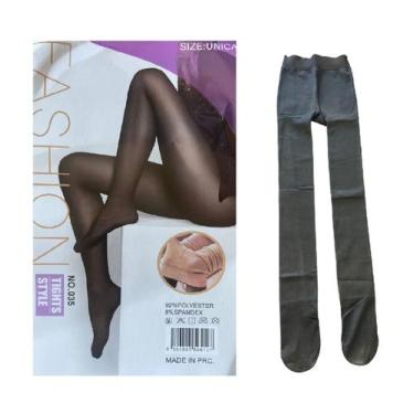 Imagem de Kit 2 un Meia Calça Forrada pelúcia Translucida Preta Frio - Blook