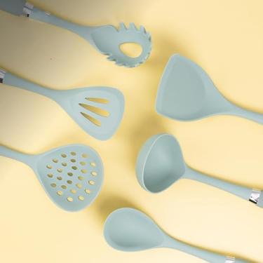Imagem de Conjunto De Ajudante De Cozinha De 7 Peças, Conjunto De Utensílios De Cozinha Em Silicone, Panelas Resistentes Ao Calor, Conjunto De Cozinha Antiaderente Utensílios De Cozinha
