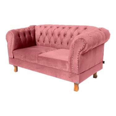 Imagem de Sofá Namoradeira 2 Lugares Chesterfield Duque Capitonê - Suede Preto /