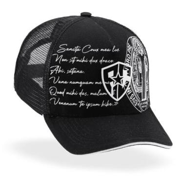 Imagem de Boné Country Masculino Feminino Preto Medalha de São Bento Modelo Truc