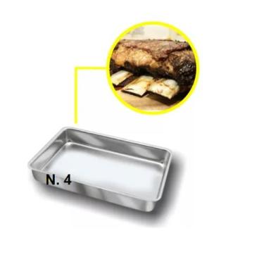 Imagem de Forma Assadeira Tabuleiro Bandeja Retangular Extra Alta Alumínio Polid