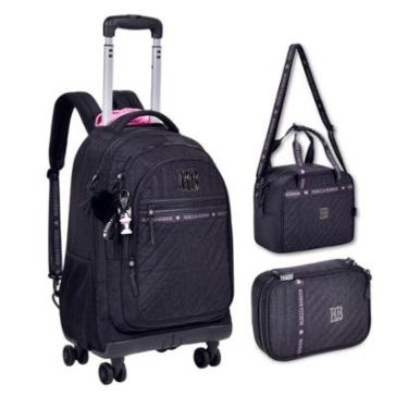 Imagem de Mochila Carrinho Rebecca Bonbon com Lancheira e Estojo Box-Feminino