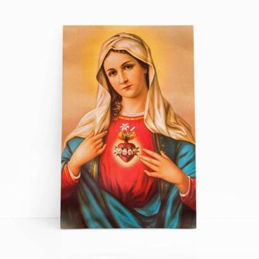 Imagem de Quadro Sagrado Coração de Maria Imaculadada Canvas 60x40cm - PlimShop