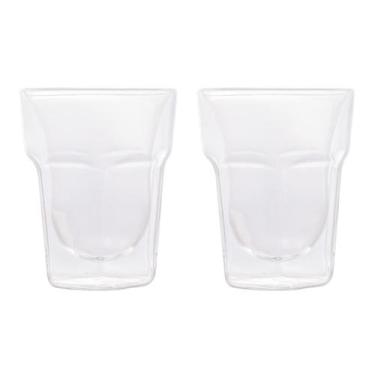 Imagem de Kit de 2 Copos Para Café Vidro Parede Dupla Resistente 100ml - LYOR