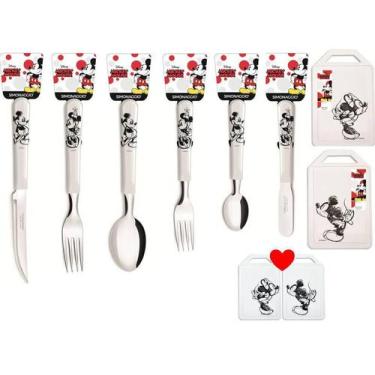 Imagem de Conjunto de Talheres e Tábuas para Corte Simonaggio Disney - Minnie e 