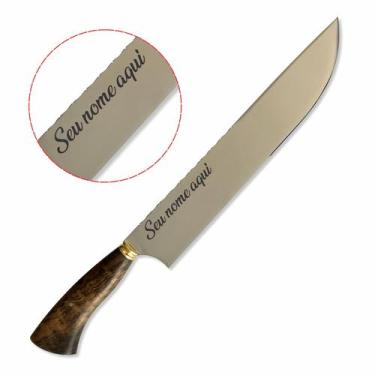Imagem de Faca Churrasco Inox 10P Personalizada C/ Nome + Caixa Patron