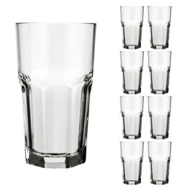Imagem de Jogo 8 Copos 340ml Vidro Bristol Suco Drinks Transparente - NADIR FIGU