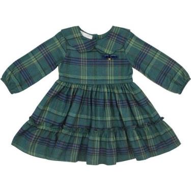 Imagem de Vestido Xadrez Manga longa Bebê e Infantil Papilloo, 6 anos