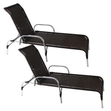 Imagem de Kit 2 Espreguiçadeiras Havaí Alumínio Fibra Sintética - Panero Móveis