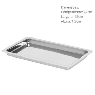 Imagem de Bandeja Lisa Retangular em Aço Inox 22x12x1,5cm - FAMI