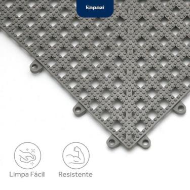 Imagem de Piso Modular Acqua Kap 30cmx30cm Kit com 6 Peças- preto - Kapazi, Cinz