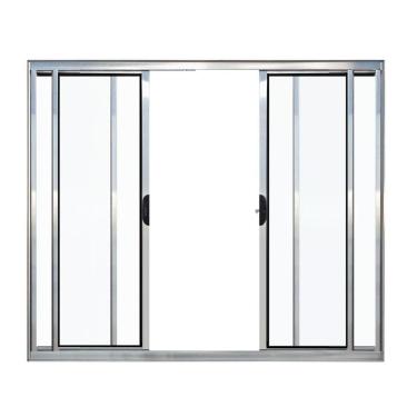 Imagem de Janela 4 folhas 1,00x2,00 sem grade no alumínio brilhante 