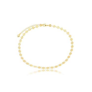 Imagem de Tornozeleira Chapinhas foscas Banhados a Ouro 18k - Atraktiva Joias, 2