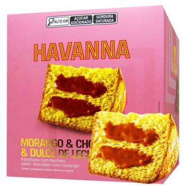 Imagem de Panetone Havanna Recheado Morango Chocolate Doce Leite 500g