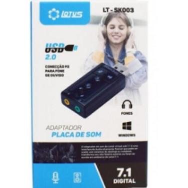 Imagem de Adaptador de placa de som usb 7.1 digital LT-SK003 Lotus
