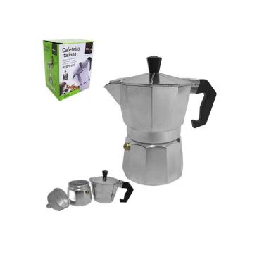 Imagem de Cafeteira Italiana De Alumínio 150Ml Para 3 Xícaras Na Caixa