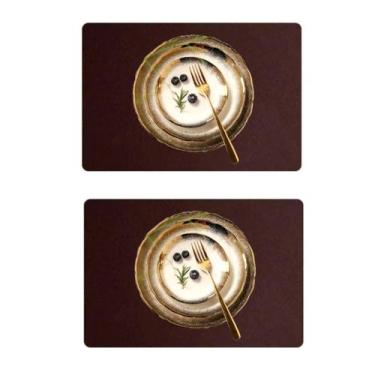 Imagem de Jogo Americano Sousplat Retangular 24 pçs Limpa Facil couro - GENERTOY