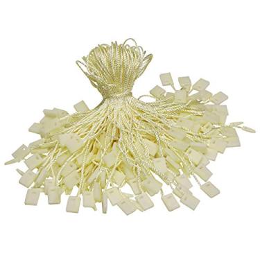 Imagem de Etiqueta de nylon Tupalizy de 17,78 cm para roupas, sacos de presente, etiquetas, sapatos, fechadura de encaixe, presilha para prendedor, gancho, corda, para cintos, bolso, quadrados, etiqueta de bagagem, 120 peças (bege)