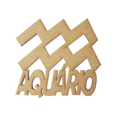 Imagem de Pacote 15 Aplique Signo Aquário 7x6,5 Mdf Madeira - ATACADÃO DO ARTESA