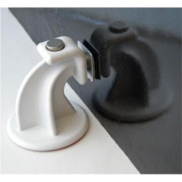 Imagem de Prendedor Magnético Portas Adesivo Fixa Piso Rodapé s/ furos Mantém Po