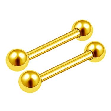 Imagem de 2 peças titânio G23 anodizado calibre 16 3/8 10 mm Barbell Stud Piercing Joia Sobrancelha Daith Helix Tragus Rook Bola 3 mm M11032