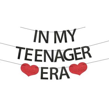 Imagem de In My Teenager Era Banner oficial adolescente faixa 13 anos de idade faixa Hello 13 Banner para decoração de festa feliz 13 anos suprimentos