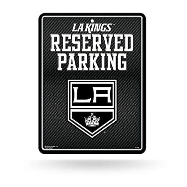 Imagem de Rico Industries Placa de estacionamento de fibra de carbono NHL Hockey Los Angeles Kings 21,6 cm x 28 cm - ótima para homens cavernas, quartos, escritórios, decoração de casa