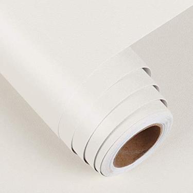 Imagem de FunStick Papel de Parede Autoadesivo de Vinil Branco Autoadesivo de 15,8"x240" Off White, Papel de Parede Removível para Bancadas, À Prova D'Água, Branco Fosco, Rolo de Papel de Pa (15,8" X 240")