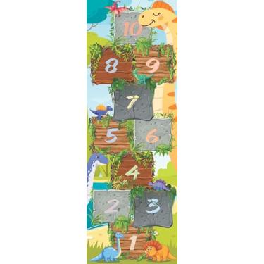 Imagem de Adesivo De Chão Amarelinha Infantil Dinossauros 62x180cm