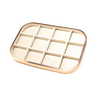 Imagem de UGPLM Bandeja de exibição de joias Brincos Anel Expositor Flanela Organizador de joias Bandeja de armazenamento de joias para transmissão ao vivo Fotografia, 12 Vagas