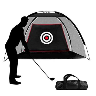 Imagem de ASENVER Redes de golfe pretas para prática de golfe no quintal, rede de golfe para treinamento de golfe com pano alvo e bolsa de transporte (6,6 pés)