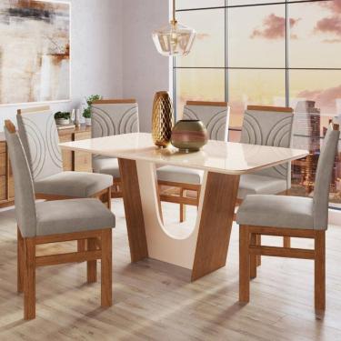 Imagem de Sala de Jantar Mesa 160cm e 6 Cadeiras Joli 136/12  Zamarchi