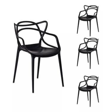 Imagem de Kit 4 Cadeiras Allegra Cozinha Jantar Churrasqueira Preta - UNIVERSAL 