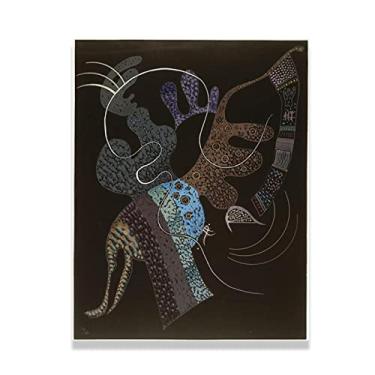 Imagem de Marrom com suplemento, Wassily Kandinsky Pintura de parede em tela abstrata impressão em tela pôsteres famosos e impressões imagem para decoração de sala de estar, pronto para pendurar 20 x 26 cm (8 x
