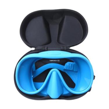 Imagem de menolana Máscara de Frete para Adultos Máscara de Mergulho, óculos flexíveis à prova d'água com copos de natação na tampa do nariz para navegar piscina de, Azul