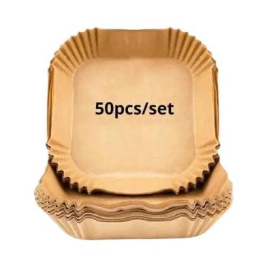 Imagem de 50 Peças de Papel Pergaminho Descartável para Fritadeira a Ar - Acessó