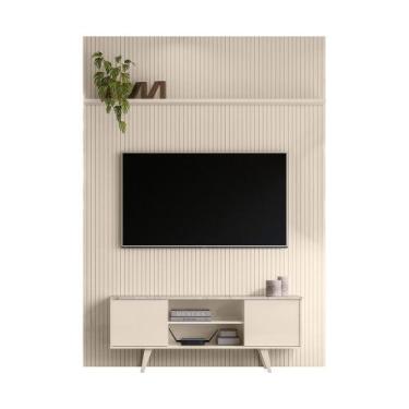 Imagem de Painel com Bancada New Panorama Piso teto Para TV 65" Calacata Off Whi