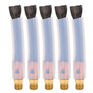 Imagem de Pincel de Limpeza de Contas de Solda, Fibra de Bronze Bristle Sold Freaner M6 Mig Tig Spot Limping Brush (10pcs) Com Manga de Silicone, para Limpeza de Aço Inoxidável (M10)