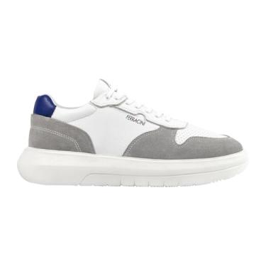 Imagem de Tênis Casual Masculino Sneaker Ferracini Energy Em Couro (Branco e Cinza, BR, Adulto, Numérico, 39)