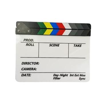Imagem de Claquete de Cinema p/Gravações de Vídeos Produções Audiovisuais ClapperBoard 30x24cm Decoração