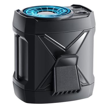 Imagem de Ventilador de cintura portátil com clipe, ventilador de camisa usável recarregável com luz, pescoço ventilador mãos-livres com 4 velocidades 9200RPM fluxo de ar forte, ventilador de resfriamento de