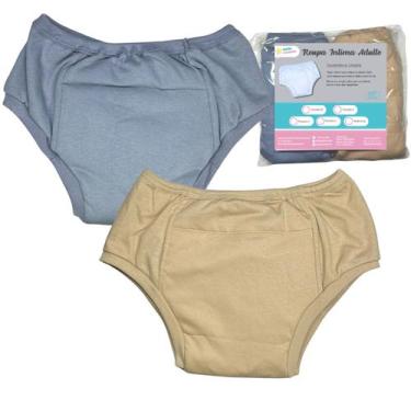 Imagem de Roupas Íntima Geriátrica Segura Escapes Urina Marrom / Cinza - Minha E