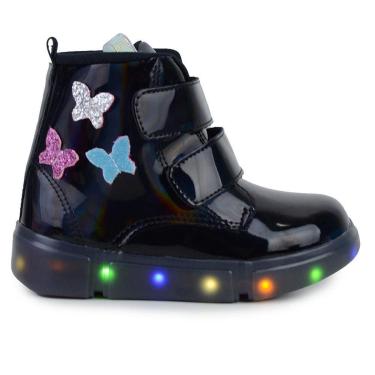 Imagem de Bota Infantil Feminina Novopé Preta com LED - 1609-Feminino