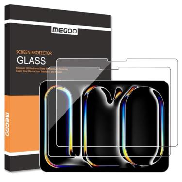 Imagem de Megoo 2 Pack Protetor de Tela para iPad Pro 11 Polegadas M4 2024, Compatível com Apple Pencil e Face ID, Vidro Temperado com Ajuste Preciso, Resistente a Arranhões, Clareza HD
