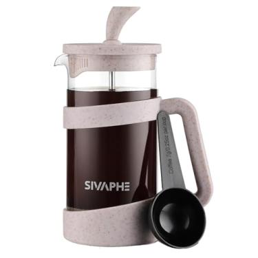 Imagem de Máquina de café French Press de 100 ml da Sivaphe de vidro borossilicato de parede dupla com filtro de aço inoxidável de 1000 ml, RoseGold 34OZ, 34 Ounce